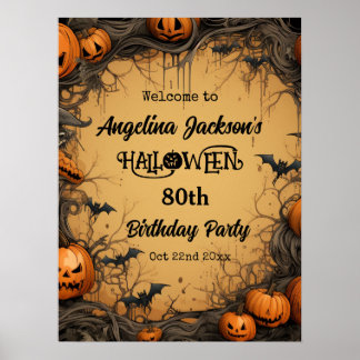 Poster Festa de Aniversário de 80 anos de Halloween Bem-v