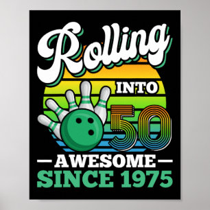 Poster Festa de Aniversário de Boliche Fazendo 50 Anos 50