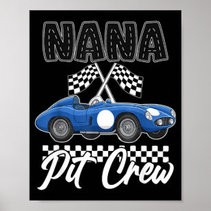 Poster Festa de aniversário de carro de corrida família n