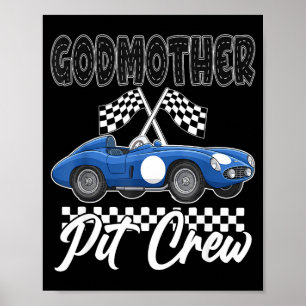 Poster Festa de aniversário de carro de corrida madrinha