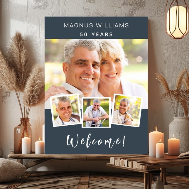 Poster Festa de aniversário de cinza de carvão (Criador carregado)