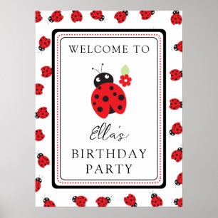 Poster Festa de Aniversário de criança de Ladybug mais re