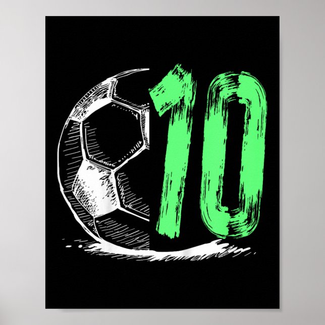 Poster Festa de aniversário De Futebol De 10 Anos (Frente)
