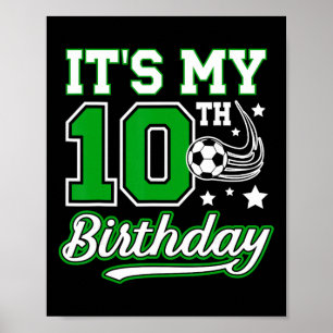 Poster Festa de Aniversário de Futebol de 10 anos Jogar F