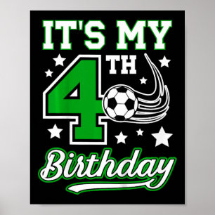 Poster Festa de Aniversário de Futebol de 4 anos para Cri