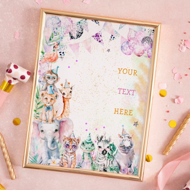 Poster Festa de aniversário de Garotas Selvagens Safari (Criador carregado)