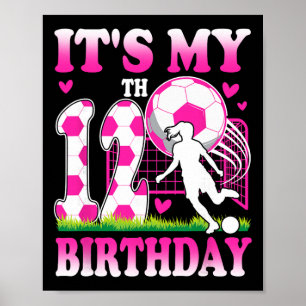 Poster Festa de Aniversário de Menina de 12 Anos com Tema