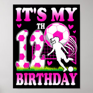 Poster Festa de Aniversário de Menina de 12 Anos com Tema