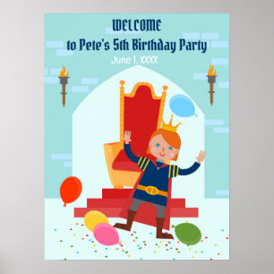 Poster Festa de Aniversário de Menino Príncipe Real