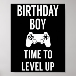 Poster Festa de Aniversário de Vídeo Game para Menino