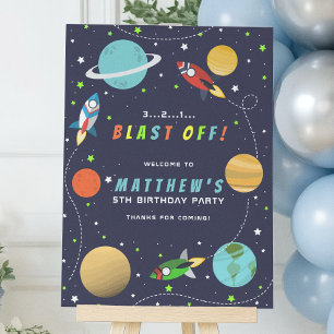 Poster Festa de Aniversário do Foguete Espacial