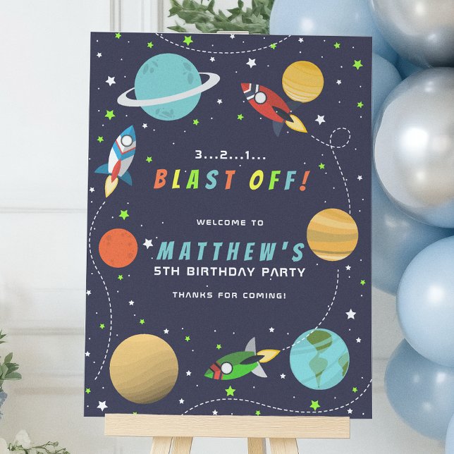 Poster Festa de Aniversário do Foguete Espacial (Criador carregado)