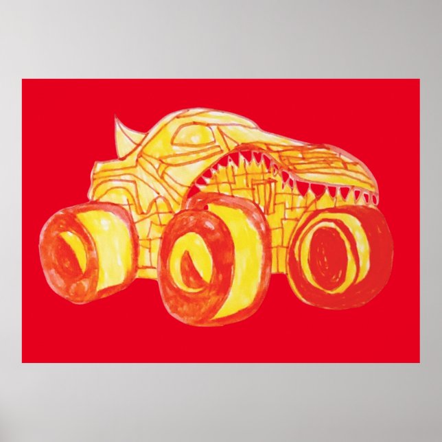Poster Festa de aniversário do Monster Truck (Frente)