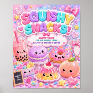 Poster Festa de Aniversário Glitter Rainbow Squishy Snack