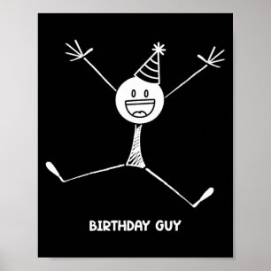 Poster Festa de Aniversário Gráfico Engraçado Cara de Ani