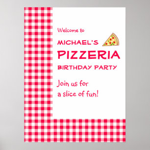 Poster Festa de Aniversário Infantil Pizza