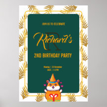 Festa de Aniversário Infantil Tema Hamster Fofo Ve