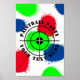 Poster Festa de aniversário personalizada de paintball co