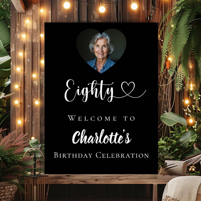 Poster Festa de aniversário preta de boas-vindas (Criador carregado)