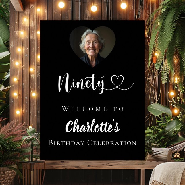 Poster Festa de aniversário preta de boas-vindas (Criador carregado)