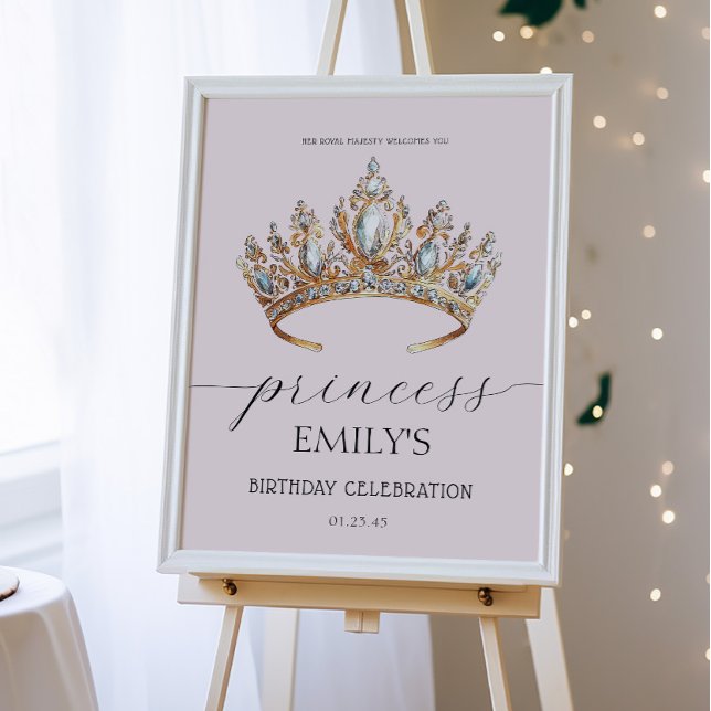 Poster Festa de aniversário Real Princesa Coroa (Criador carregado)