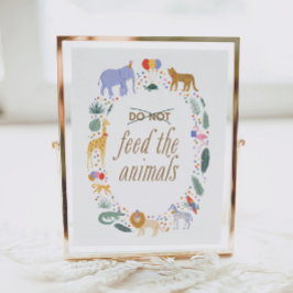 Poster Festa de aniversário Safari Não Alimente o Sinal d