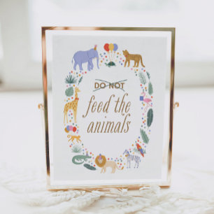 Poster Festa de aniversário Safari Não Alimente o Sinal d