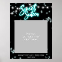 Festa de Aniversário Sweet 16 Neon Teal Glow Dark