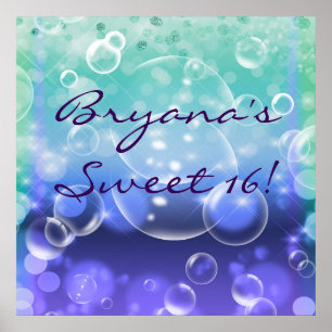 Poster Festa de Aniversário Tropical Oceano Debaixo do Ma