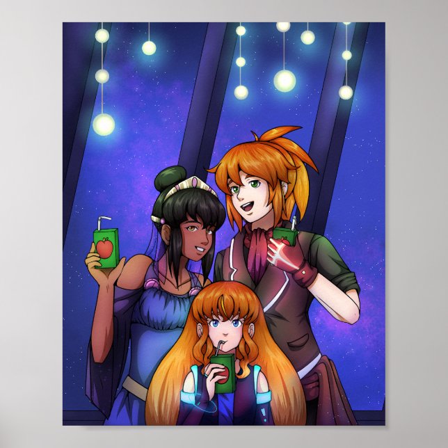 Poster Festa de Ano Novo no Espaço (Frente)