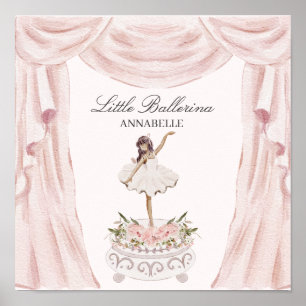 Poster Festa de Bebê ou Aniversário da Pequena Bailarina 