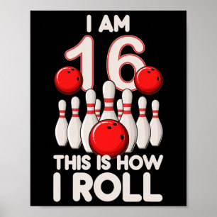 Poster Festa de Boliches de 16 anos, 16 anos, aniversário