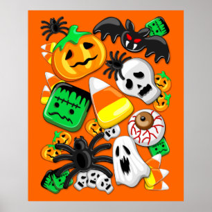 Poster Festa de Candies do Halloween Spooky