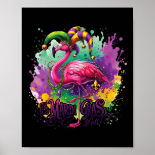Poster Festa de Carnaval Fabulosa Flamingo Mardi Gras