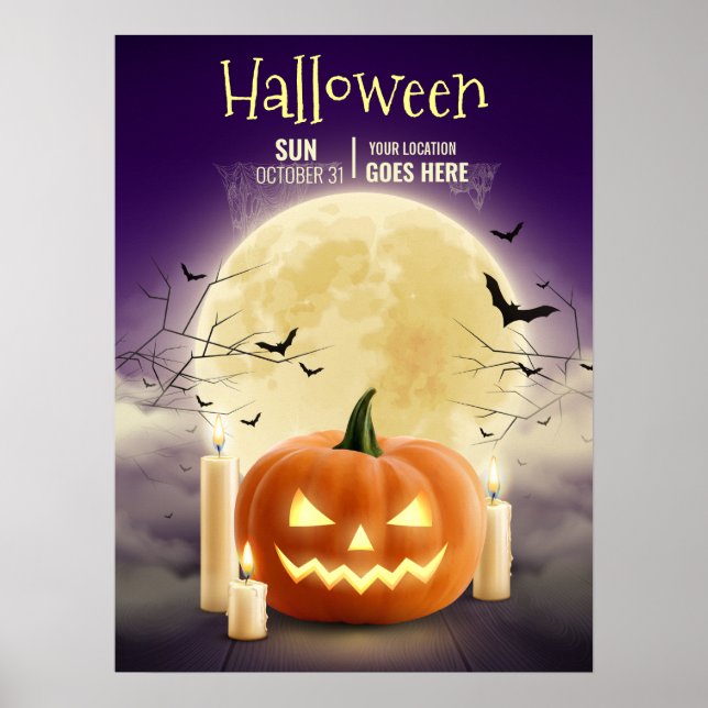 Poster Festa de Casa Assombrada com Tema de Halloween Edi (Frente)