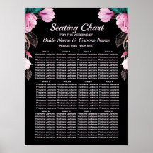 Festa de Casamento Rosa Floral Geométrico Preto Mo