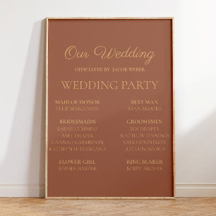 Poster Festa de Casamento Terracota Rust Noiva