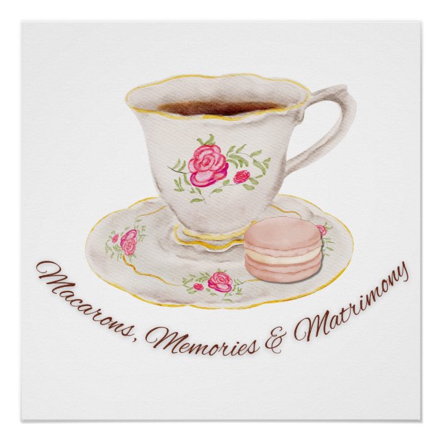 Pôster Festa de Chá Elegante para Noiva Solteira (Frente)