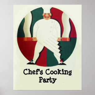 POSTER FESTA DE COZINHAR DO RESTAURANTE CHEF