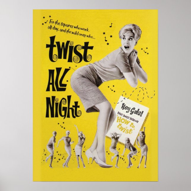 Poster Festa de Dança do Twist All Night 1960 (Frente)