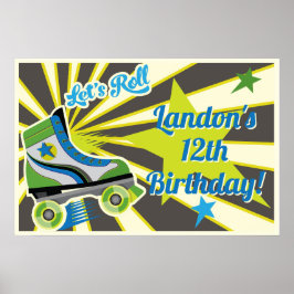 Poster Festa de Derby de Patins Retrô