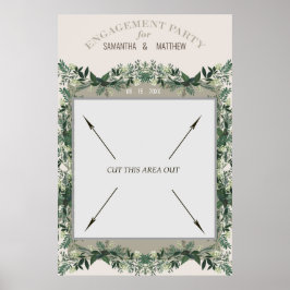 Poster Festa de Engajamento com Verde Foto Booth Portátil