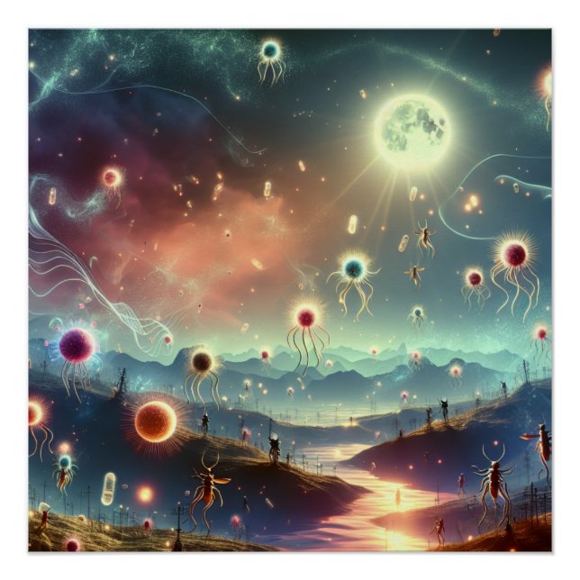 Pôster Festa De Fantasia Mágica Em Arte Lunar Completa (Frente)