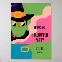 Festa de Fantasias Vintage de Halloween Pop Retrô