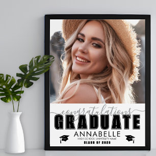 Poster Festa de Formatura com Foto Preto e Branco