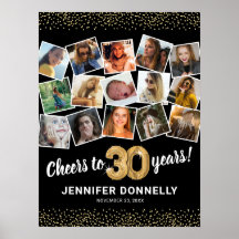 Festa de Foto Preto Dourado de 30 Anos
