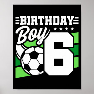 Poster Festa de Futebol de 6 anos de idade 6º aniversário