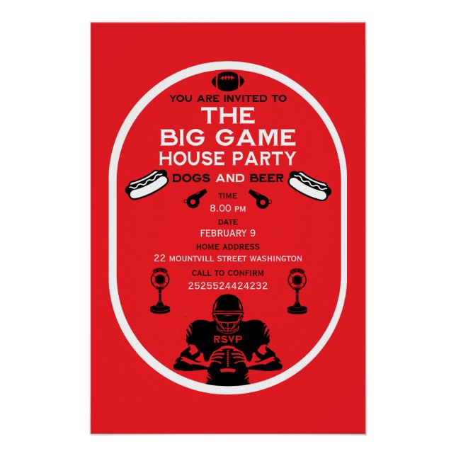 Pôster Festa De Futebol E Hotdog House (Frente)