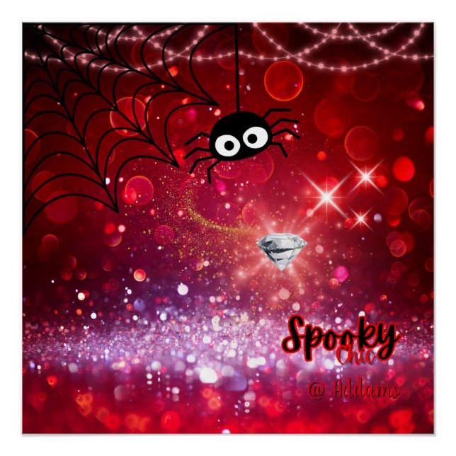 Pôster Festa de Halloween Chic Spooky (Frente)