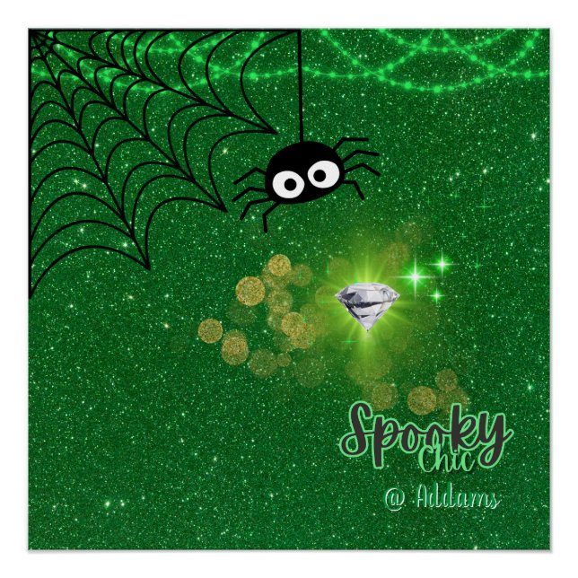 Pôster Festa de Halloween Chic Spooky (Frente)